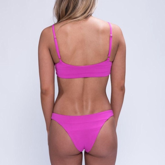 NWT Ribbed Pink bikini top and bottom - Picture 3 of 5